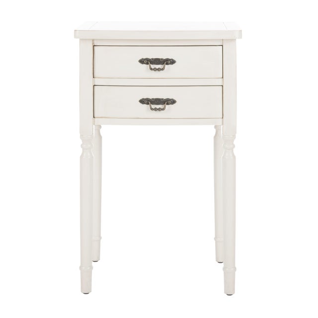 2020s Henry End Table With Storage Drawers in White For Sale - Image 5 of 5