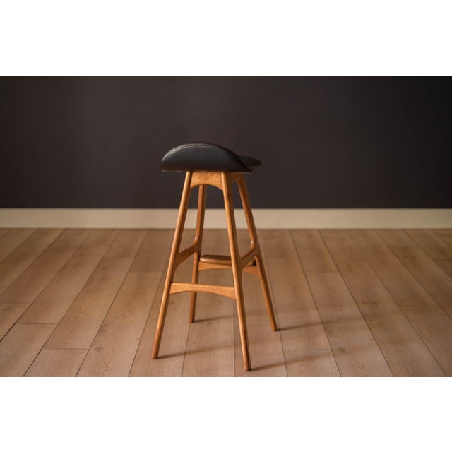 O.D. Møbler Denmark Vintage Danish Teak Bar Stool by Erik Buch for o.d. Mobler For Sale - Image 4 of 10