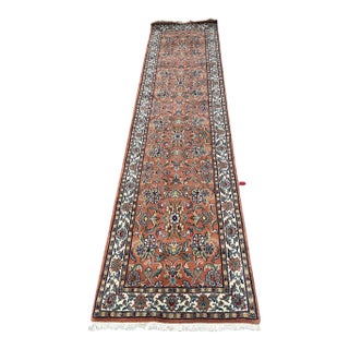 1990s Handwoven Persian Design Indian Rug 2'6" X 9'8" For Sale
