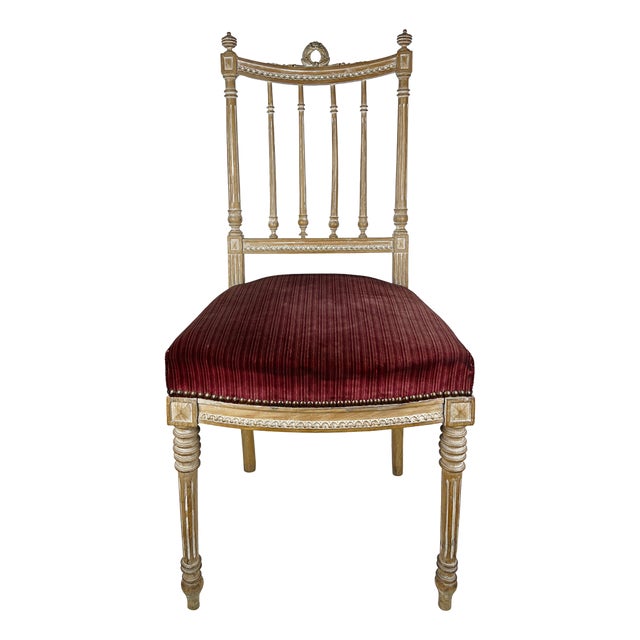 Swedish Gustavian Carved Wood in Velvet Chair For Sale - Image 11 of 12