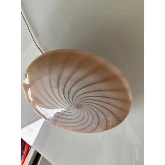 Milky-White and Beige Swirls Murano Glass Flush Mount by Simoeng For Sale - Image 4 of 9