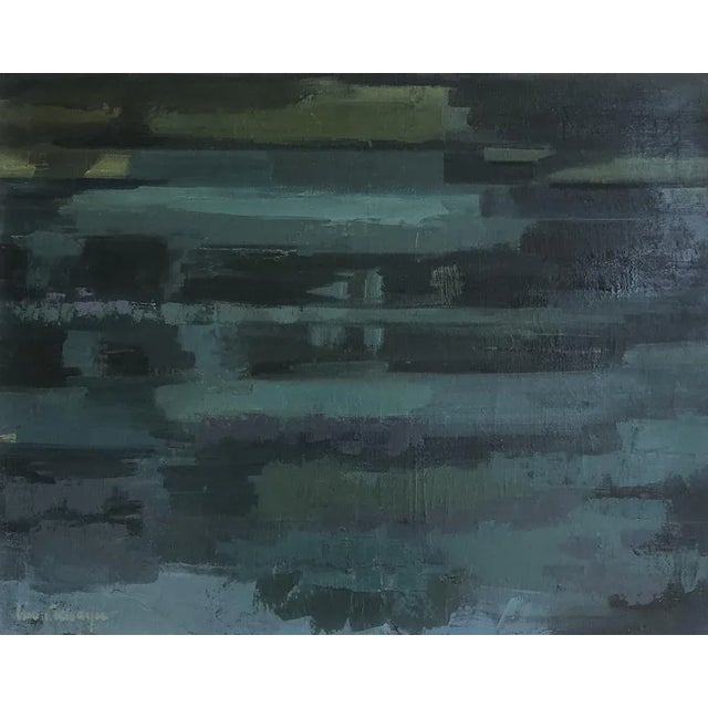 Lison Favarger, L'étang, 1982, Oil on Canvas, Framed For Sale - Image 4 of 10
