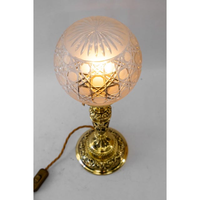 Historistic Table Lamp with Original Cut Glass Shade, Vienna, 1890s For Sale - Image 15 of 17