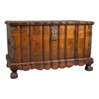 Mid 20th Century Spanish Revival Cedar Blanket Chest With Forged Iron Hardware For Sale