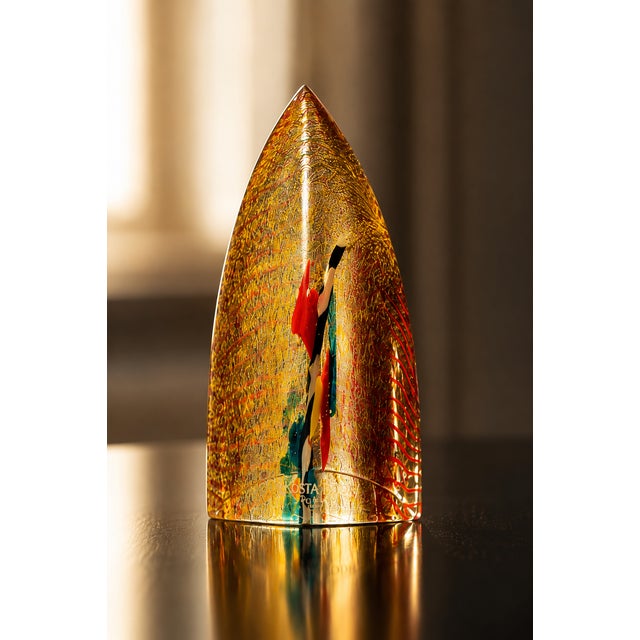 A striking vintage Swedish miniature art glass sculpture by Bertil Vallien for Kosta Boda, this collectible “Stand Tall”...