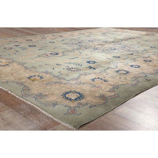 Textile Late 20th Century Late 20th Century Vintage Persian Kashan Rug - 08'04 X 11'06 For Sale - Image 7 of 9