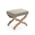 French Country Crescenzo Accent Bench - Gray Linen / Weathered Oak Frame For Sale - Image 3 of 3