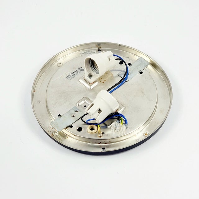 Mid-Century Modern Art Deco Geometric Transparent Glass Ceiling Light/Flush Mount From Limburg, Germany, 1970s For Sale - Image 9 of 10