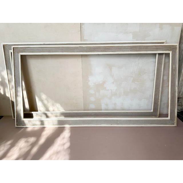 Large Antique Italian Patinated Wooden Frames, 1890s, Set of 2 For Sale - Image 3 of 3