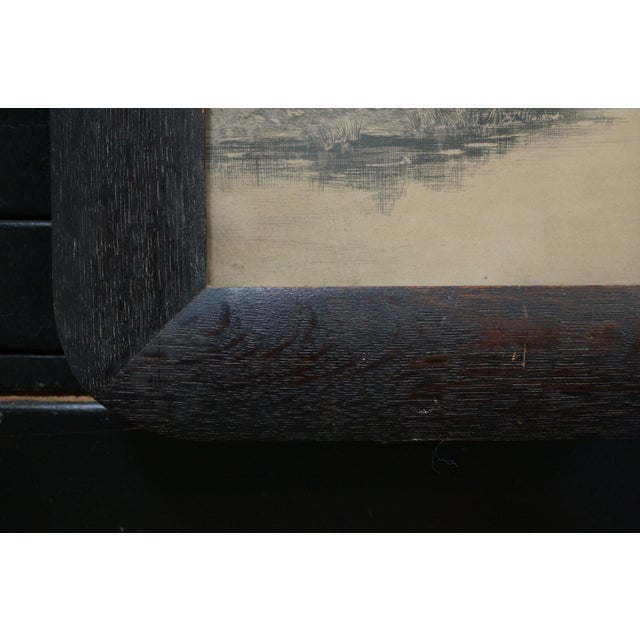 Antique George William Bohde Sailboat Fishing Seascape Etching 35" For Sale - Image 6 of 8