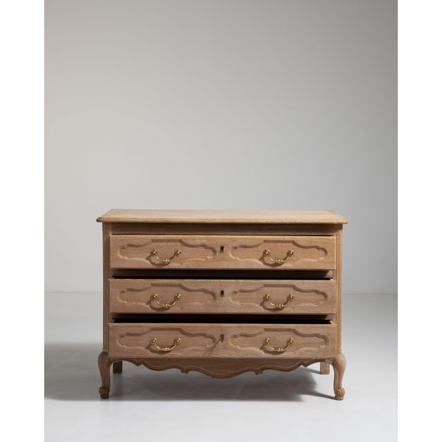 French Louis XV Oak Chest of Drawers, Rococo Style, France, Circa 1970 For Sale - Image 3 of 16