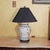 Late 20th Century Chinese Chinoiserie Porcelain Table Lamp With Relief Floral Motif & Black Shade, 30"h For Sale - Image 4 of 18