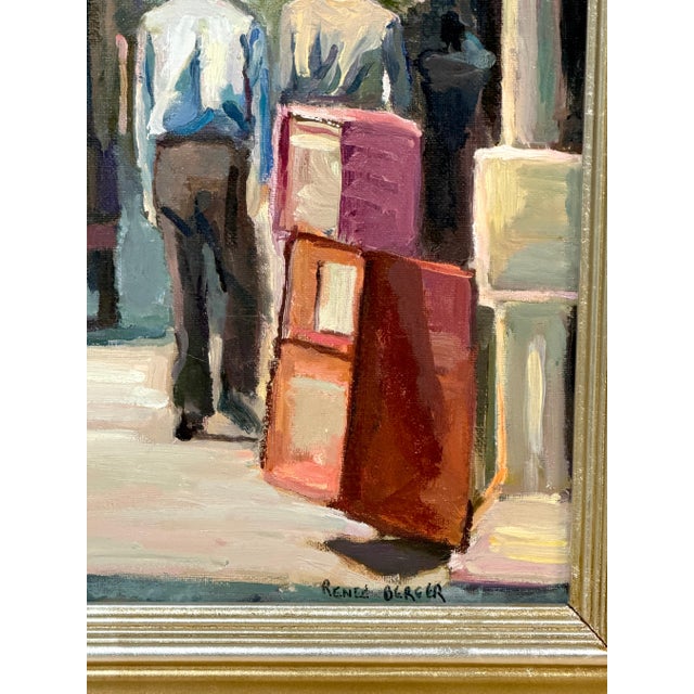 Wood Renée Berger, Signed Manhattan Street Scene with Pedestrians, 1980 For Sale - Image 7 of 9