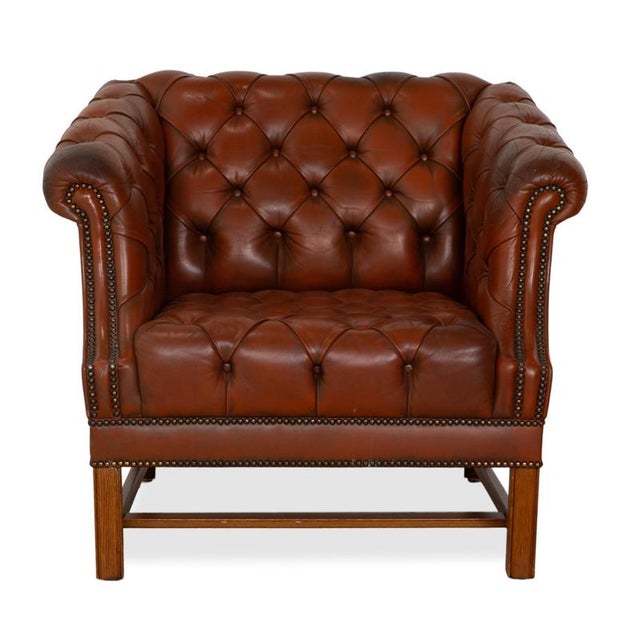 Chesterfield Club Chair in Leather For Sale - Image 11 of 15