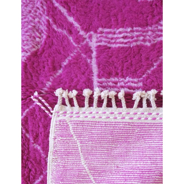 Moroccan Magenta Pink Square Wool Rug - 6 X 6 Ft For Sale In Cleveland - Image 6 of 8
