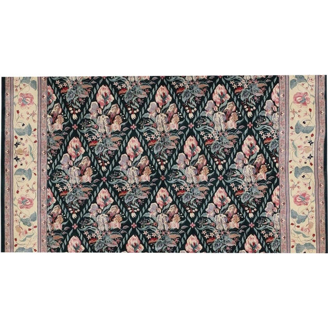 This is a promotional listings, listed way below dealer to dealer price. This Green ground hand-knotted Chinese area rug...