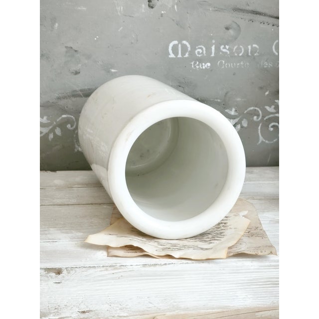 Contemporary Antique Alabaster Vase, Tall Marble Jar For Sale - Image 3 of 11