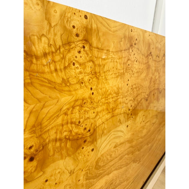 Mid-Century Modern 1970s Milo Baughman Attributed Burl King Headboard For Sale - Image 3 of 5