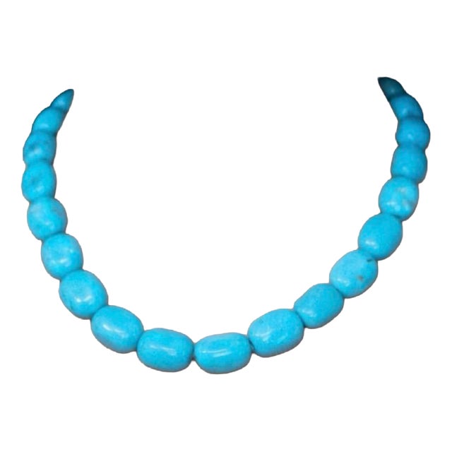 Turquoise and Silver Necklace, 2000s For Sale