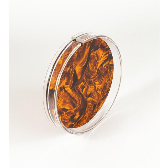 Mid-Century Faux Tortoiseshell Serving Tray in the style of Christian Dior, Italy, 1970s For Sale - Image 10 of 14