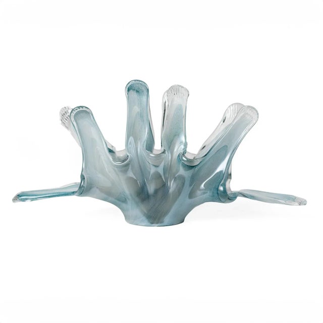 Mid-Century Modern 1960s Blue Urchin Glass Vase For Sale - Image 3 of 7