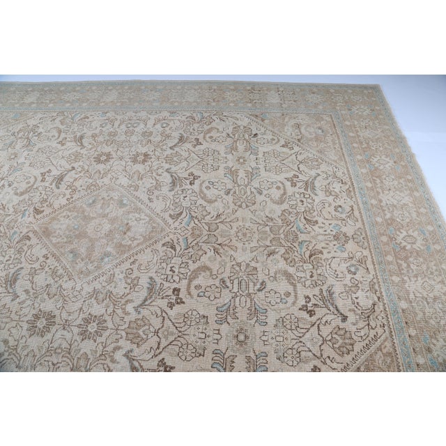 Mid 20th Century Elegant Oversized Tribal Rug – Soft Neutrals & Delicate Detailing -9' 7'' X 12' 7'' For Sale - Image 10 of 12