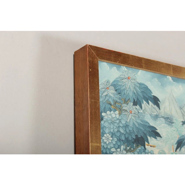 Balinese Artist, Blue Palm Trees, 1980s, Acrylic on Canvas, Framed For Sale - Image 12 of 14