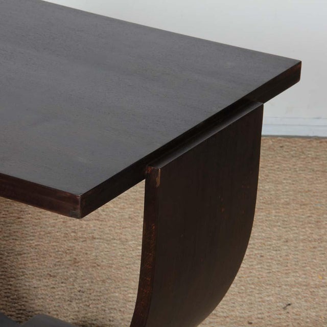 Vintage French Art Deco Oak Side Table, 1930s For Sale - Image 6 of 7