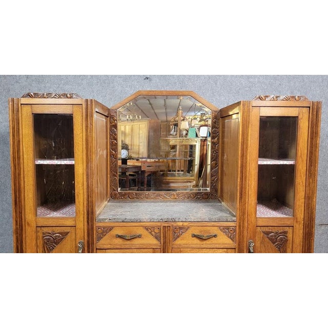 Antique Art Nouveau Oak Display Cabinet, 1890s For Sale - Image 5 of 9