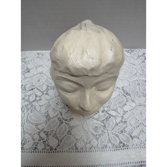 Vintage Artisan Sculpture of a Female Head For Sale - Image 4 of 8