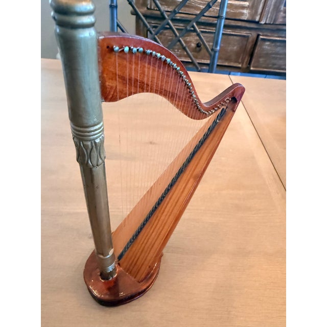 Vintage Wooden Miniature Harp For Sale In Jacksonville, FL - Image 6 of 10