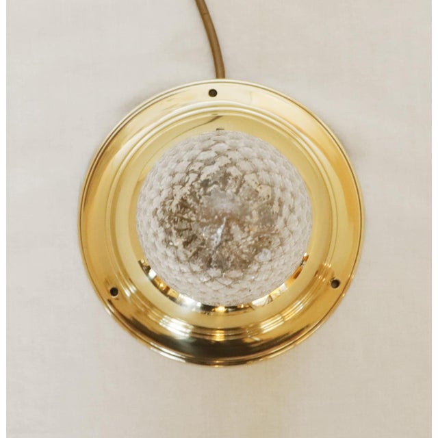 1920s Art Nouveau Art Deco Ceiling Lamp in Brass and Glass, 1920s For Sale - Image 5 of 12