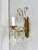 Gold Vintage French Brass and Crystal Glass Floral Wall Sconces in the style of Maison Baguès, 1940s, Set of 2 For Sale - Image 8 of 17