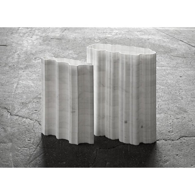 Stripes A3 Decorative Vase in Statuario Marble by Bufalini Marmi For Sale - Image 12 of 17