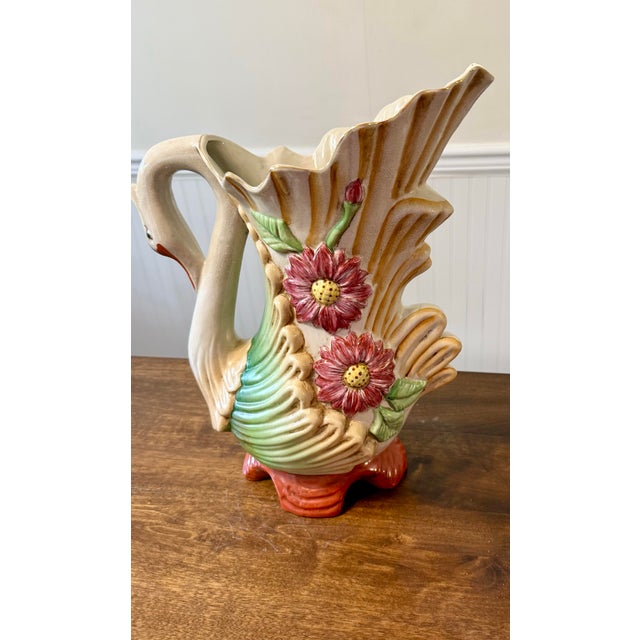 Mid 19th Century Majolica Swan Vase For Sale - Image 9 of 12