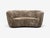 Mid-Century Modern Danish Cabinetmaker, Banana Sofa, Sahara Sheepskin, Beechwood, Denmark, 1940s For Sale - Image 3 of 10