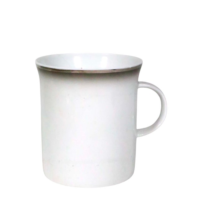 White Mid 20th Century Service for 8 Rosenthal Evensong Mid Century Evensong Silver Rom Fine China For Sale - Image 8 of 18