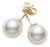 8 MM White Akoya Aaa Pearl Stud Earrings 14 K Yellow Gold For Sale