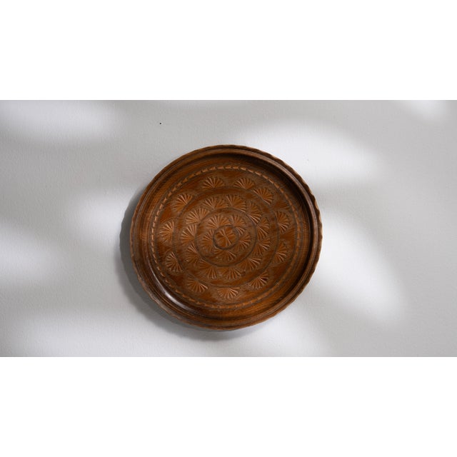 1970s France Brown Wood Plate For Sale - Image 15 of 18