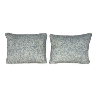 Petite Pair of Printed Linen Pillows With Belgian Linen Backs For Sale