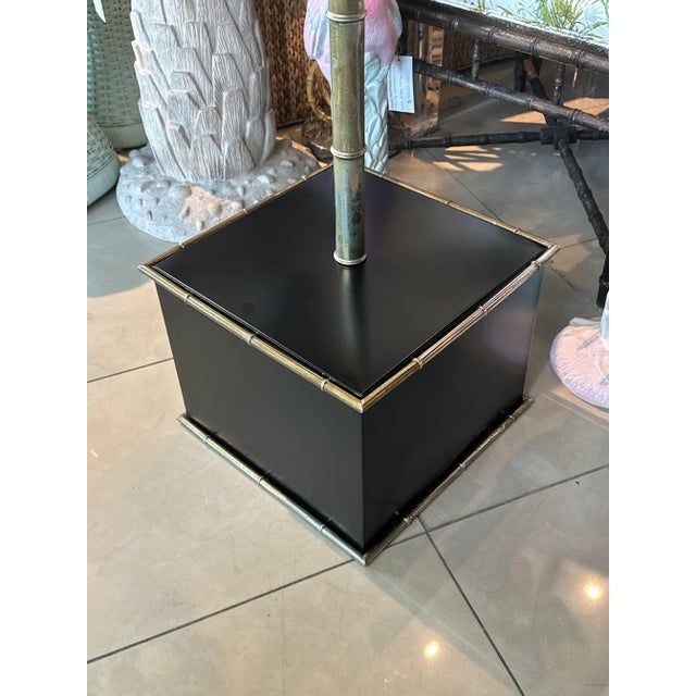 Brass Vintage Brass Gold Italian Tole Metal Palm Tree Pot Statue Faux Bamboo Plant For Sale - Image 8 of 12