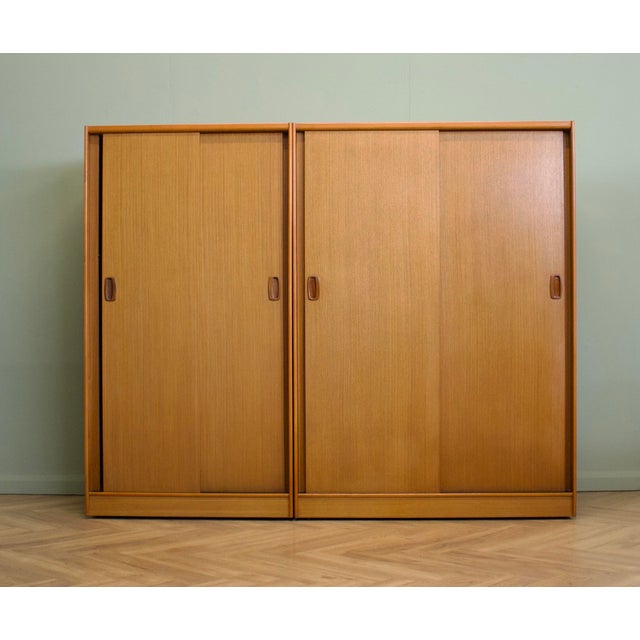 1960s Teak Double Sliding Door Wardrobe from Austinsuite, 1960s For Sale - Image 5 of 11