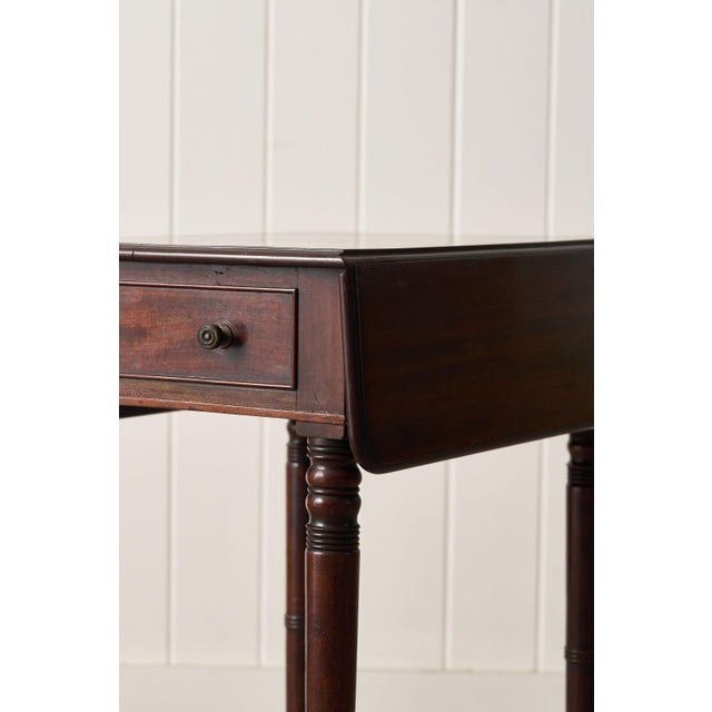 19th Century English Mahogany Petite Pembroke Table For Sale In Charleston - Image 6 of 9