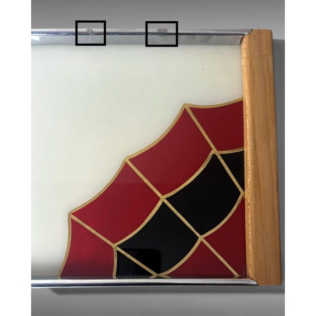 Art Deco French Opaline Glass Tray With Reverse-Painted Decoration For Sale - Image 15 of 17