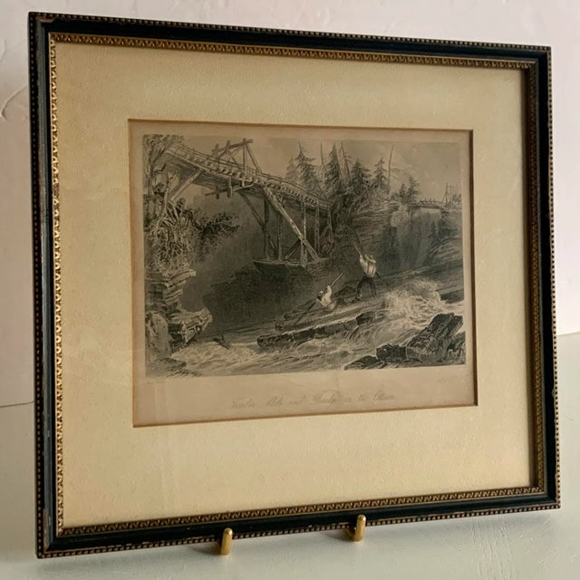 Victorian Antique 19th Steel Engravings W. H. Bartlett, by Artists J Sands, F W Topham, R Brandard Canadian Historical Views Framed U/Glass, Set of 3 For Sale - Image 3 of 13