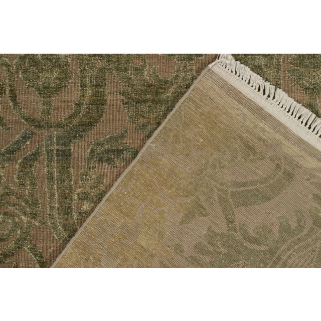 Textile 2010s Rug & Kilim’s European Style Runner in Beige With Green Floral Patterns For Sale - Image 7 of 7