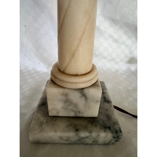 1940s 1940s Marble Column Lamp For Sale - Image 5 of 14