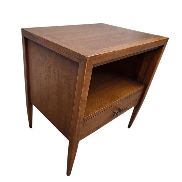 Century Furniture Vintage Danish Modern Century Furniture Night Stand End Table Rosewood Bronze For Sale - Image 4 of 13