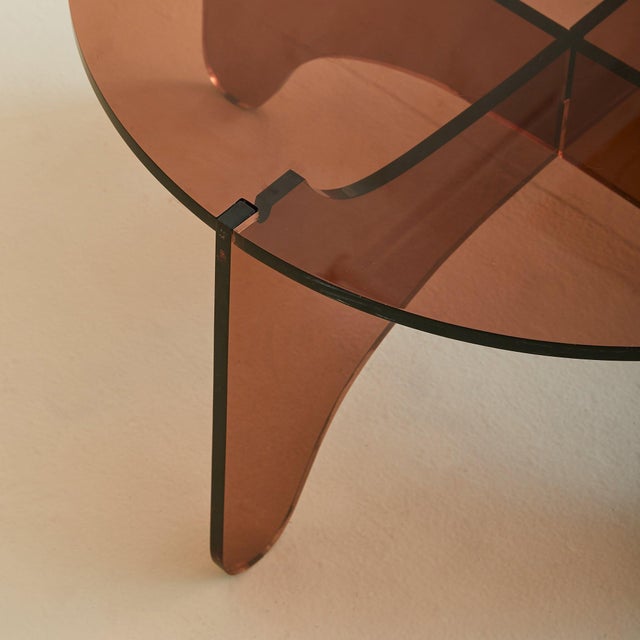 French Amber Smoked Plexiglass Coffee Table in the Manner of Michel Dumas, 1970s For Sale - Image 12 of 18