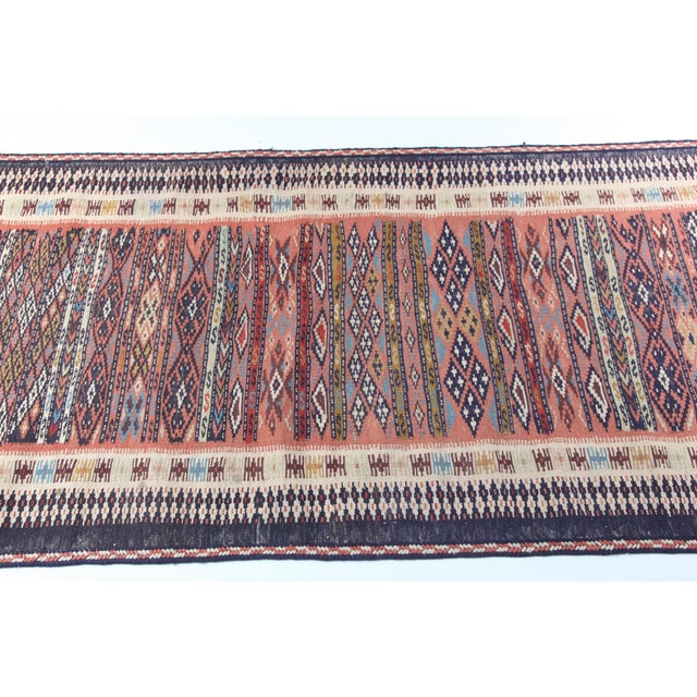 Late 20th Century Handwoven Vintage Anatolian Kilim Runner With Tribal Diamond Motifs –2' 9'' X 13' 7'' For Sale - Image 5 of 12